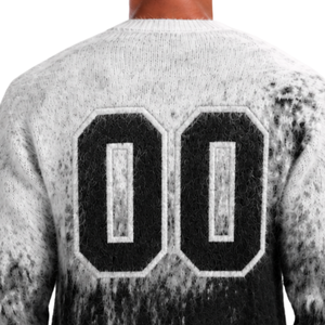 Pull en maille dégradé noir et blanc pour homme, col rond, manches longues, personnalisé, style streetwear décontracté, mode hiver, vente en gros - Product Image 4