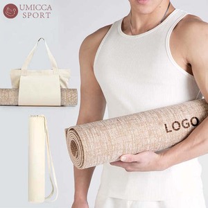 Colchoneta de yoga antideslizante de primera calidad, yute sostenible y goma natural, esterilla de ejercicio de yoga ecológica ética - Product Image 4