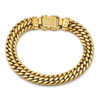 Bracelet chaîne cubaine plaqué or double tressage unisexe style classique tendance