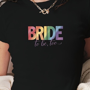<b>BRIDE</b> with rainbow gradient women's fashion short <b>t</b>-<b>shirt</b> - Product Image 4