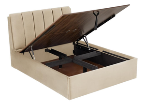 Modern Upholstered <b>Storage</b> <b>Bed</b> Frame <b>Queen</b> Size Fabric Headboard Soft <b>Bed</b> <b>with</b> Built <b>Storage</b> for Bedroom - Product Image 6