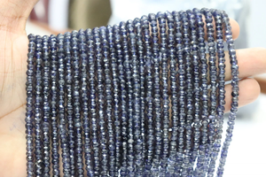 Cuentas Rondelle facetadas de iolita Natural de calidad AAA, hebra de 4-4,5mm y 13 pulgadas para la fabricación de joyas - Product Image 4
