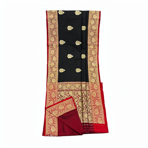 Pure Katan Silk Brocade Zari Woven Sarees Rich Festive Designer Wear Bulk Exporter - Product Image 1