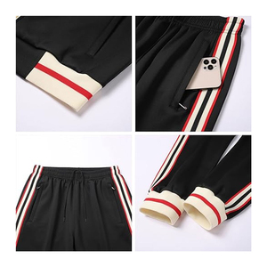Survêtement décontracté pour homme avec rayures latérales, idéal pour le sport et les loisirs, fermeture éclair tendance - Product Image 4