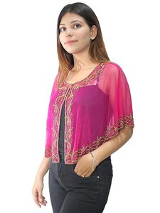 Women Sheer Mesh <b>Poncho</b> <b>Cape</b> Lightweight Hollow Out Crochet Cover Up Stylish Beachwear Summer Outfit - Product Image 3