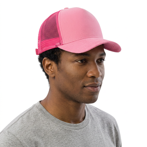 Gorra Trucker Rosa de Malla, 6 Paneles, Ajustable, Color Sólido, Unisex, para Primavera/Verano - Product Image 5