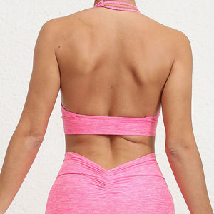 Nouveautés : Soutien-gorge de sport dos nu de haute qualité avec logo personnalisé, soutien-gorge de yoga à col halter pour femmes - Product Image 5