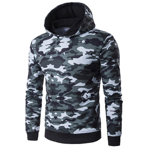 Veste à capuche camouflage pour homme, coupe classique, coupe-vent, décontractée, pour l'automne, en polyester tissé, avec poches - Product Image 1
