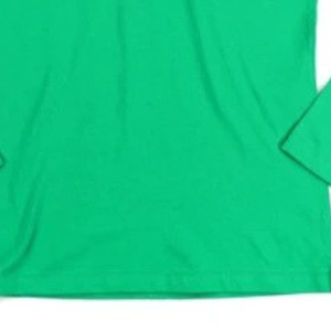 Camiseta gráfica de manga larga verde esmeralda con estampado de números rosas, cuello redondo, informal, de algodón, para mujer, top de moda, ropa diaria de primavera - Product Image 4