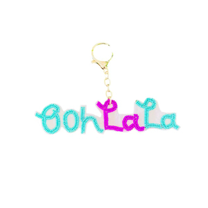 Export Quality Colorful Trendy Handmade Beaded <b>Name</b> Keychain Personalized Letter Adjustable Bag Charm Gift Font Style Keychains - Product Image 1