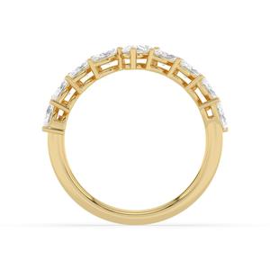 Anillo de oro rosa de 9k con diamantes cultivados en laboratorio, apilables, de forma elegante, corte marquesa y pera, joyería de oro blanco y oro amarillo, brillo radiante. - Product Image 6