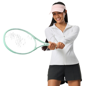 Veste à manches longues mi-zippée bleu clair pour femme, respirante, couleur unie, coupe classique, vêtements de sport pour le yoga, la gym et l'entraînement - Product Image 6