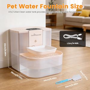 Distributeur d'eau automatique intelligent pour chat et chien, 4,5 L, sans fil, rechargeable, fontaine à eau pour animaux de compagnie, 3 réglages, fournitures pour petits animaux - Product Image 2