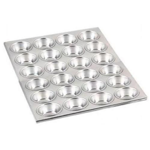 Bandeja Metálica para Hornear Muffins con 24 Cavidades, Molde Comercial para Cupcakes y Mini Muffins para Horno, Panadería y Cocina - Product Image 1