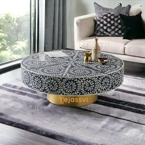 Table basse de luxe en incrustation d'os en gros-Table centrale en nacre fabriquée à la main pour le salon - Product Image 2