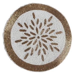 Set de table ovale fait main avec perles florales, style bohème, décoration d'intérieur - Product Image 1