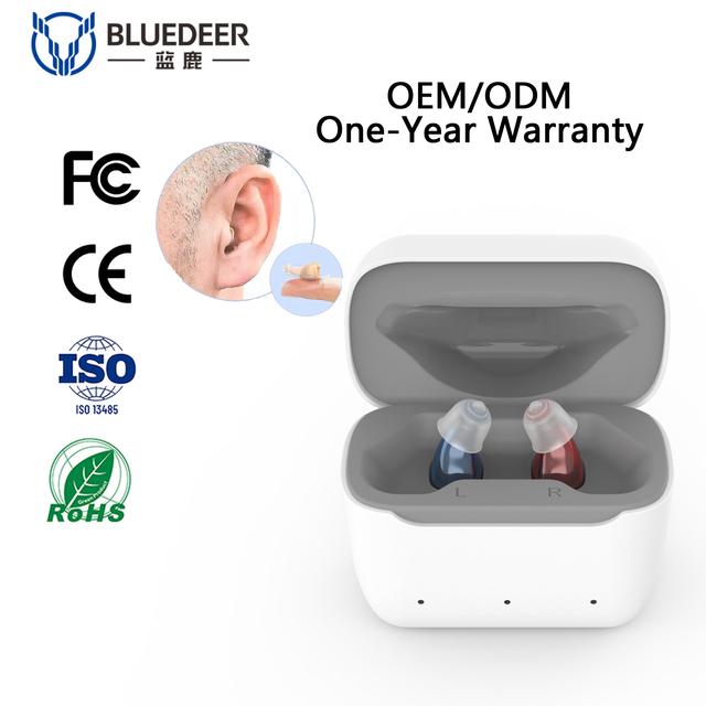 Powerful Rechargeable CIC Invisible Digital Hearing Aid Small Pair with Noise Cancellation for Deaf Best Ear & Hearing Product
