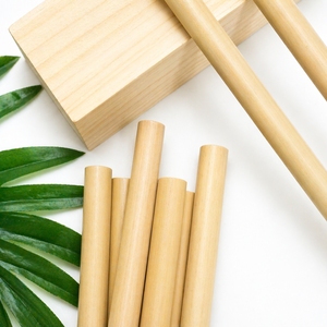 Eco Friendly <b>Bamboo</b> Disposable <b>Straws</b> Round Drinking <b>Straws</b> 200 mm 6 mm for Party Restaurant Beverage Service - Product Image 3