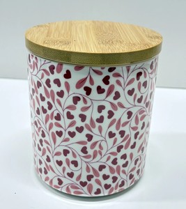 Pot de rangement en céramique à motif floral avec couvercle, récipient hermétique pour aliments, organisateur de comptoir de cuisine durable, design élégant - Product Image 3