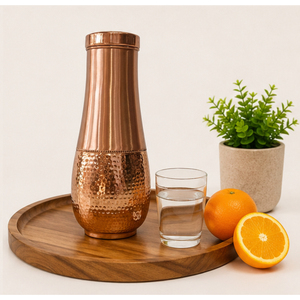 Bouteille d'eau en cuivre pur, design martelé, bienfaits ayurvédiques pour la santé, anti-fuite, écologique, pour le yoga et la gym - Product Image 6
