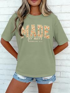 T-shirts pour femmes à col rond, imprimés graphiques DTF, 100% coton, t-shirts graphiques, t-shirts d'été, manches courtes, amples et confortables - Product Image 2