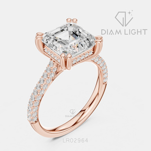 Bague de fiançailles en or blanc 14 carats avec diamant de laboratoire taille émeraude 3,83 carats, certifié IGI, couleur F+, clarté VS+, cadeau de promesse de mariage - Product Image 4