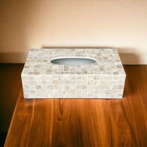 Boîte à mouchoirs de luxe en nacre pour porte-serviettes et boîtes en nacre de haute qualité, boîte à mouchoirs en nacre faite à la main en gros - Product Image 2