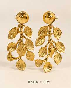 Pendientes Colgantes de Hoja Geométrica Vintage de Latón Chapado en Oro de 18K con Aspecto de Perla, Joyería para Regalo de Boda o Fiesta - Product Image 2