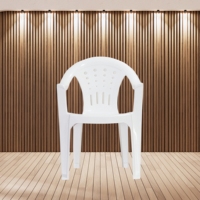 Chaise de salle à manger moderne pliable en plastique blanc avec accoudoirs à dossier haut - Portable, imperméable, pour usage extérieur/intérieur, maison, bureau, hôtel