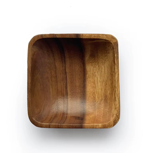 Cuenco Cuadrado de Madera Tallado a Mano, Plato Rústico para Servir Dulces y Chocolate, Cuenco Decorativo - Product Image 1