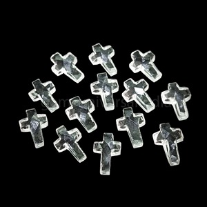 Cruz de Cuarzo Cristal Natural de 15mm Tallada a Mano, Piedra Preciosa Suelta para Fabricación de Joyas, Precio al por Mayor, Suministros a Granel - Product Image 3