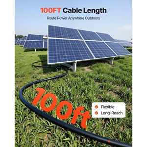 Kit Cavi per Pannelli Solari 30m Nero e Rosso 10 AWG (6 mm²) Cavo di Alimentazione Esterno PV in Rame Stagnato Cavo di Prolunga 30m - Product Image 4