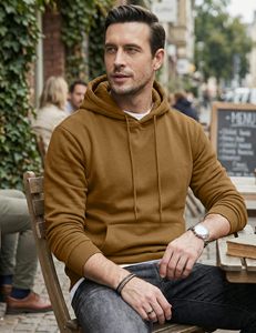 Sudadera con Capucha Extra Grande para Hombre, Color Sólido, Logotipo, Algodón, Venta al por Mayor, Múltiples Colores Disponibles, Ropa Urbana Unisex - Product Image 5