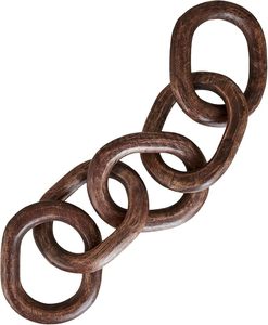 Décoration en chaîne de maillons en bois marron, anneau artisanal pour table basse, salon, style ferme - Product Image 1