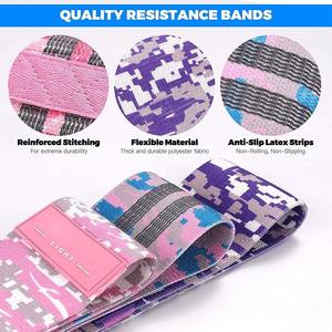 <b>Exercise</b> Resistance <b>Bands</b> Set 3 Pack Light Medium Heavy Camo Pink Purple Blue Latex Durable Workout Fitness Equipment All Ages - Product Image 2