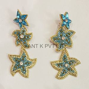 Sombrero perlé fait main et boucles d'oreilles multicolores en forme de cactus, boucles d'oreilles pendantes colorées pour la fiesta mexicaine - Product Image 5