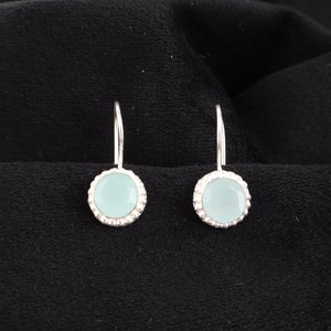Blue <b>Turquoise</b> <b>Stud</b> <b>Earrings</b> 14K Gold Plated 925 Sterling Silver May Birthstone Jewelry for Women & Children's Elegant Gift - Product Image 1