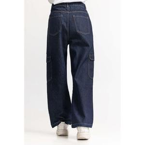 Pantalon cargo en jean mi-lourd pour femme grande taille, style vintage, écologique, respirant, délavé, camouflage – Meilleur prix, haute qualité - Product Image 4