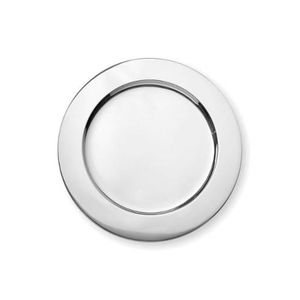 Assiette de présentation ronde en acier inoxydable argenté avec bordure perlée et motif floral, assiette décorative pour hôtel, restaurant, banquet - Product Image 5