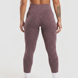 Leggings de sport taille haute pour femmes, couleur unie, extensibles, 100 % Spandex Polyester, pour yoga et exercice - Product Image 2