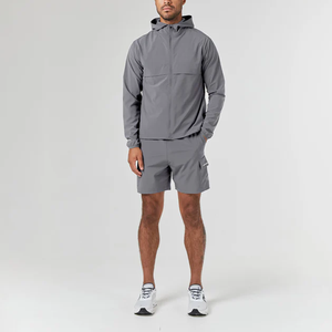 Veste coupe-vent pour homme, couleur unie, best-seller de l'hiver, vêtements décontractés, manches longues, col à capuche, polyester/coton, séchage rapide - Product Image 3