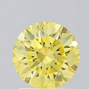 Diamant de laboratoire de couleur jaune fantaisie, certifié IGI, taille ronde 4 carats, pureté VS, pour la fabrication de bijoux - Product Image 1