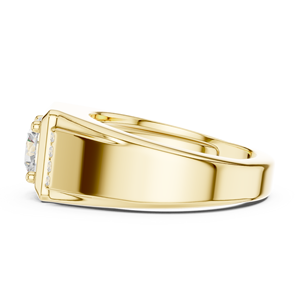 Yellow Gold Plated Diamond <b>Ring</b> Round Brilliant Solitaire Band <b>for</b> <b>Men</b> Wedding Engagement Jewelry - Product Image 2