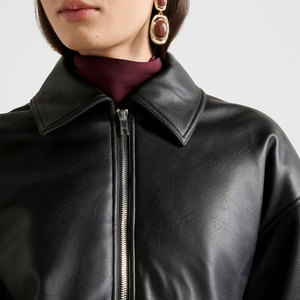 Vestes en cuir véritable pour femmes, fabriquées en usine, style crop, pour adultes, vestes en cuir tendance pour femmes - Product Image 3