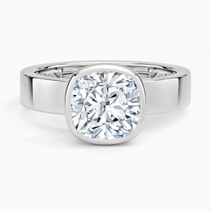 Bague solitaire en diamant taille coussin en or blanc 10 carats, sertie à griffes, certifiée IGI, bijou d'anniversaire - Product Image 3