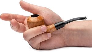 Pipa de tabaco Briar, hecha a mano, forma clásica Bent Dublin, compatible con filtro de 9 mm, viene con estuche, en caja (dorado) - Product Image 2