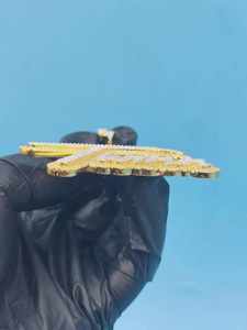 Colgante de Letra Personalizado con Moissanita VVS que Pasa la Prueba del Diamante, Estilo Hip Hop, de Plata 925, con Incrustaciones de Diamantes, Inicial, Bicolor - Product Image 2