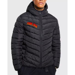 Veste matelassée courte zippée personnalisée pour homme, style streetwear, chaude pour l'hiver, duveteuse - Product Image 1