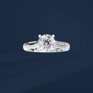 Bague de fiançailles classique pour femme avec diamant rond taille brillant de 1 carat en platine PT950 - Product Image 2