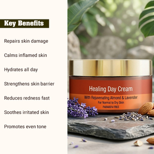 Top Quality Natural Healing Day Cream With Almond Oil And Lavender For Skin Hydration Daily Skincare Routine Indian Supplier - Product Image 2